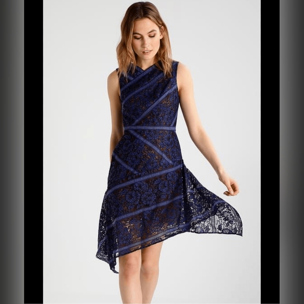 🖤BCBG MAXAZRIA BLUE MARY ANN COCKTAIK DRESS